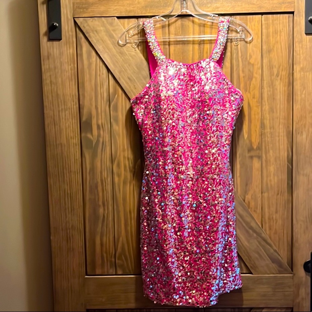 Hot pink sequin, party dress